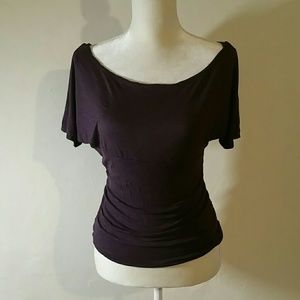 Papaya Wine Purple Short-sleeved Dress Shirt